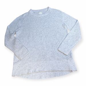 OFFLINE BY AERIE Women’s Light Gray Long Sleeve Open Knit Pullover Sweater Size